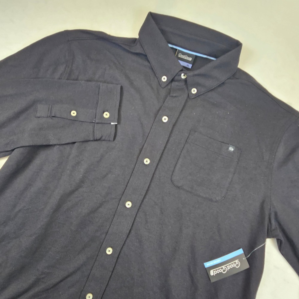 Good Good Golf Drive LS Pique Button Down Shirt Black XL GG1214-XL NEW
